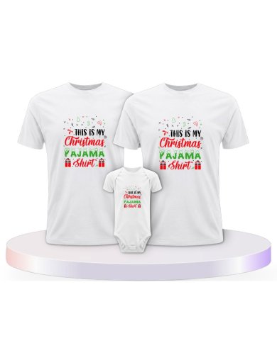 Familienlook T-Shirts mit This Is my Christmas Pajama | Paarpulli