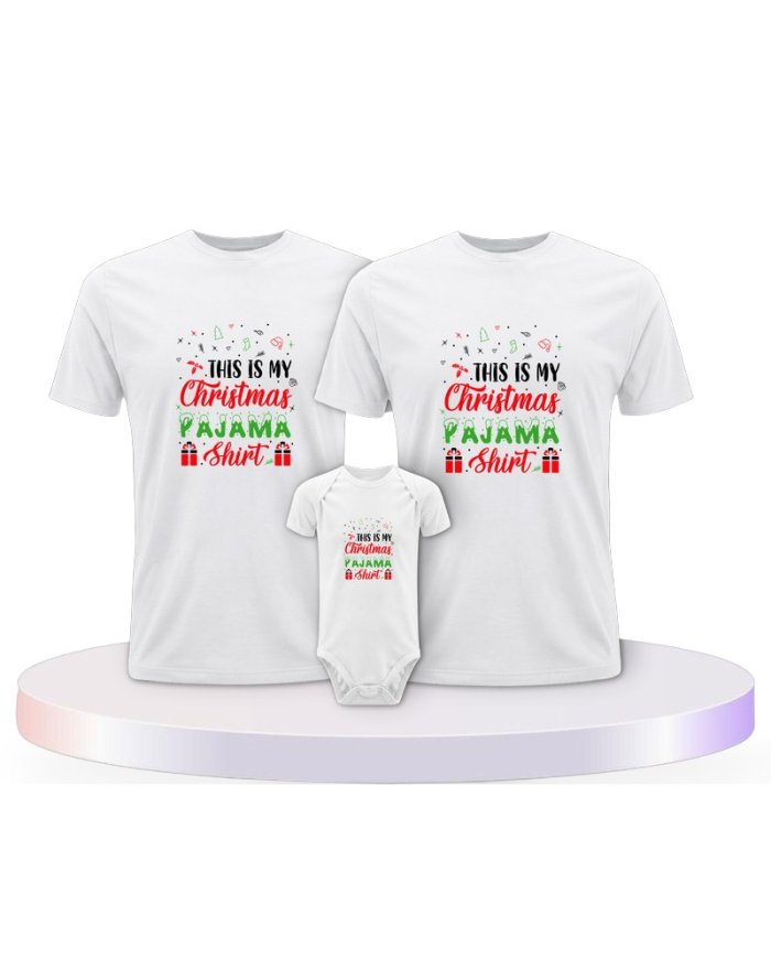Familienlook T-Shirts mit This Is my Christmas Pajama | Paarpulli