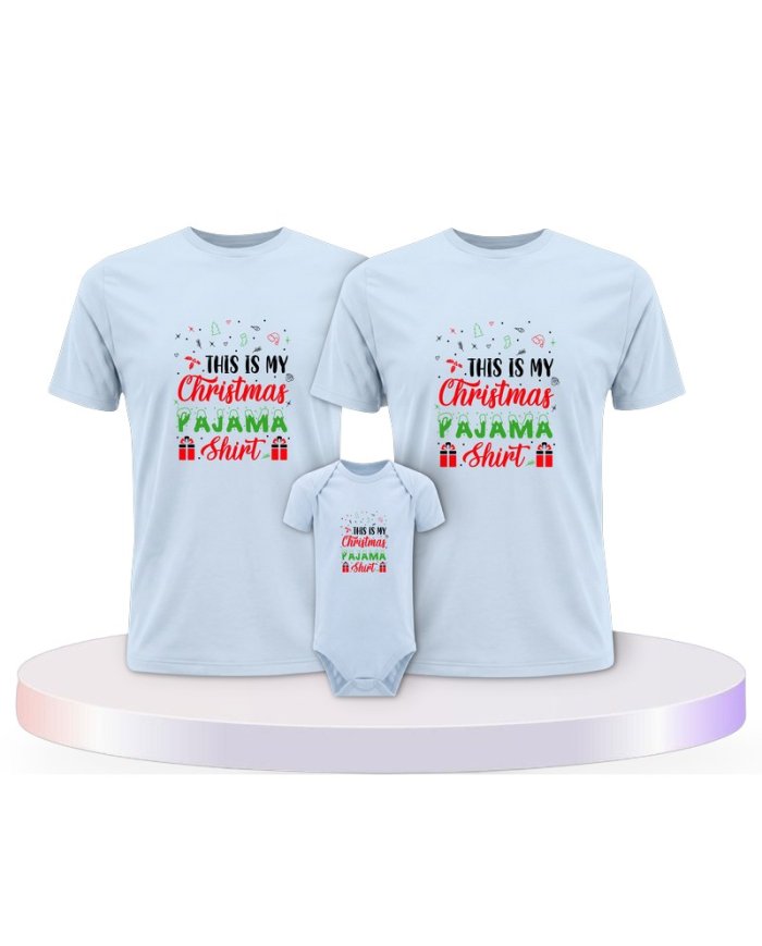 Familienlook T-Shirts mit This Is my Christmas Pajama | Paarpulli