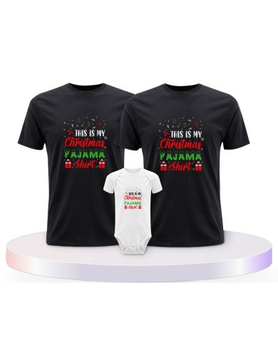 Familienlook T-Shirts mit This Is my Christmas Pajama | Paarpulli