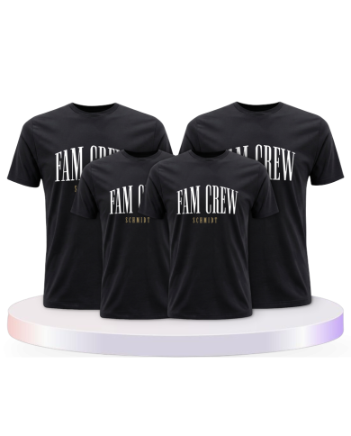 Familienlook T-Shirts mit Fam Crew mit Wunschname | Paarpulli