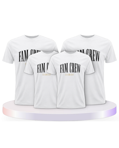 Familienlook T-Shirts mit Fam Crew mit Wunschname | Paarpulli