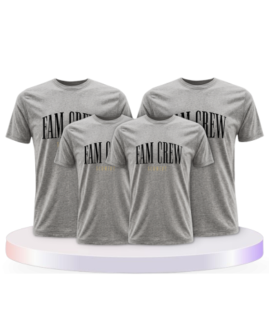Familienlook T-Shirts mit Fam Crew mit Wunschname | Paarpulli