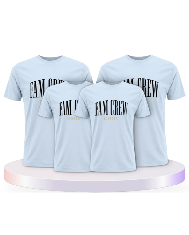 Familienlook T-Shirts mit Fam Crew mit Wunschname | Paarpulli