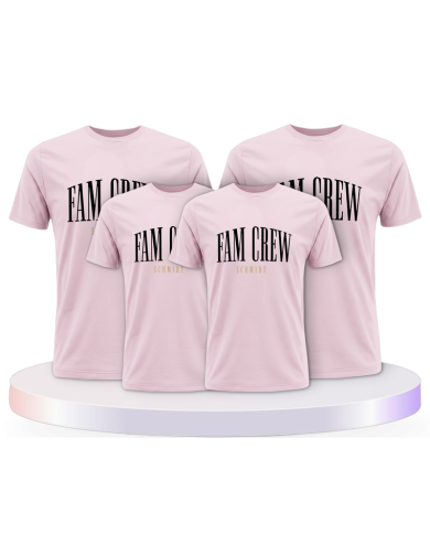Familienlook T-Shirts mit Fam Crew mit Wunschname | Paarpulli