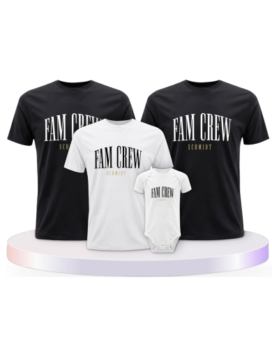 Fam Crew mit Wunschname Couple T-Shirts kaufen | Paarpulli