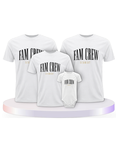 Fam Crew mit Wunschname Couple T-Shirts kaufen | Paarpulli