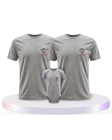 Family Love Familienset T-Shirts mit Babybody | Paarpulli