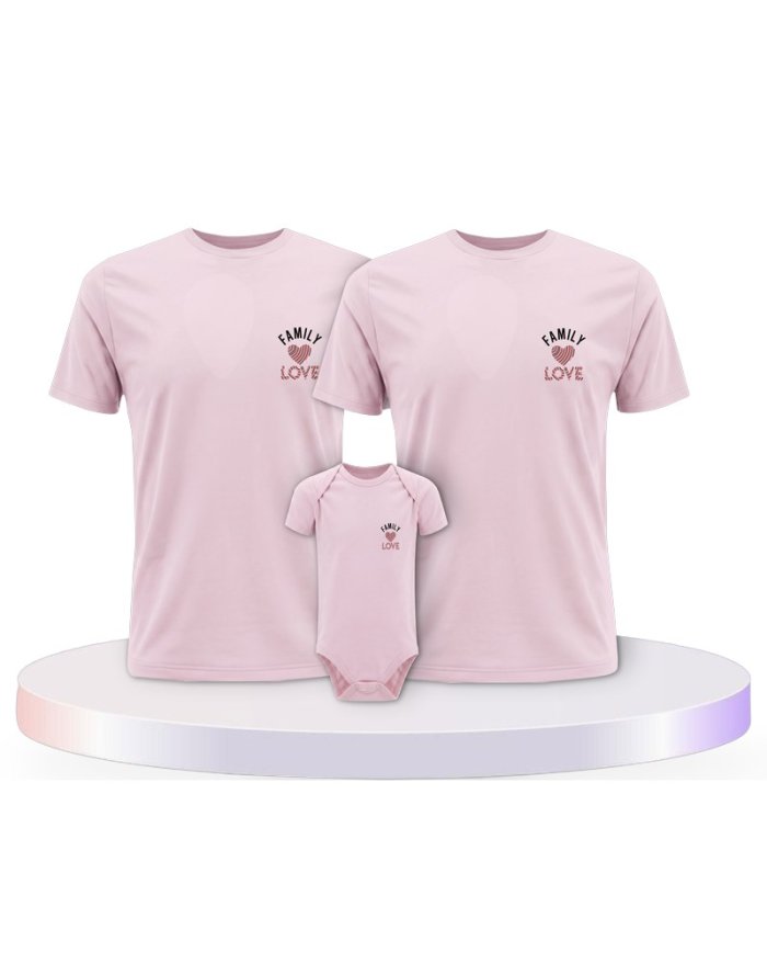 Family Love Familienset T-Shirts mit Babybody | Paarpulli