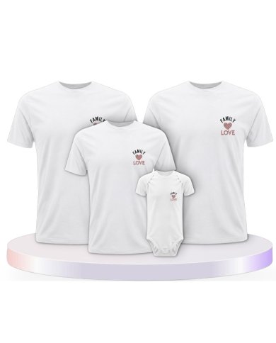 Familienlook T-Shirts mit Family Love | Paarpulli