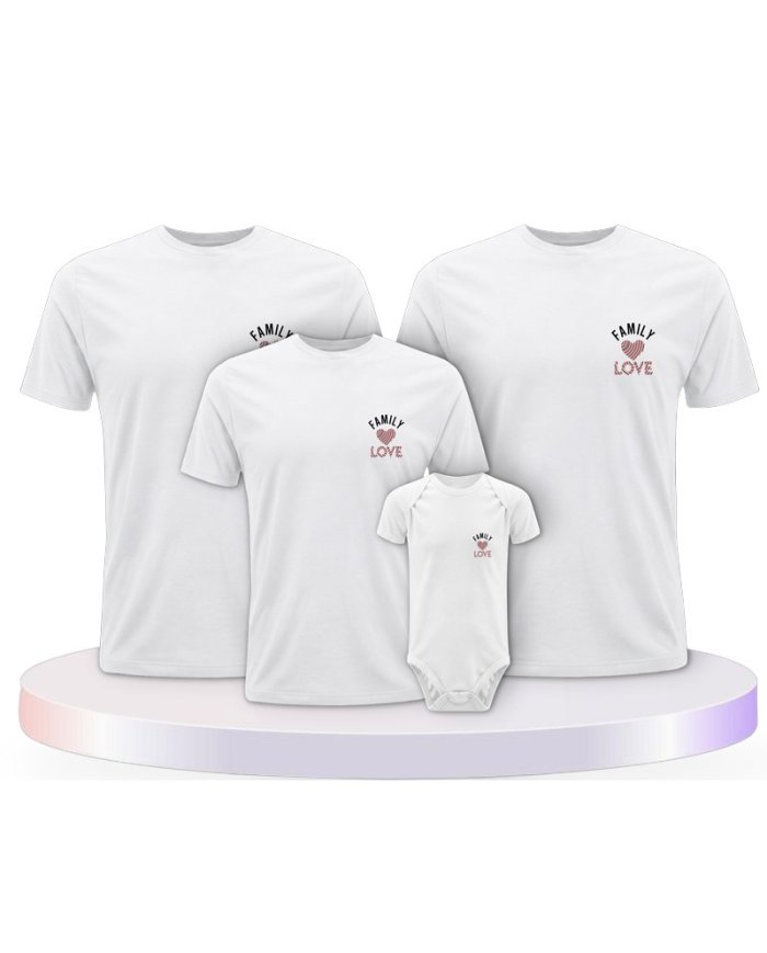 Familienlook T-Shirts mit Family Love | Paarpulli