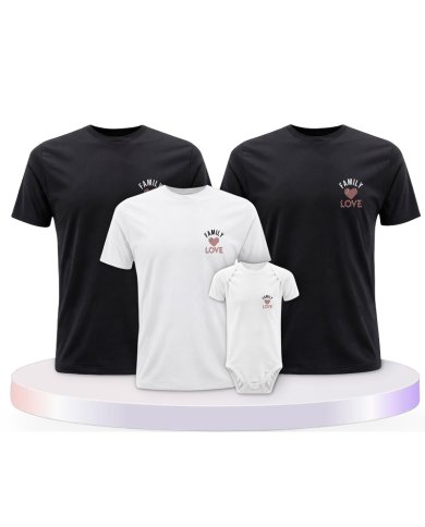 Familienlook T-Shirts mit Family Love | Paarpulli