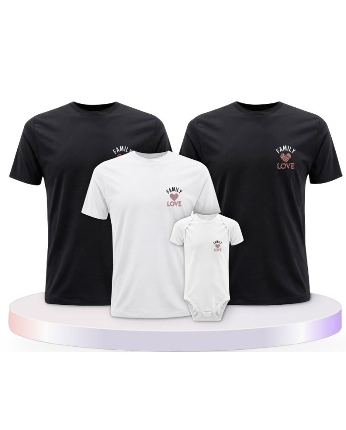 Familienlook T-Shirts mit Family Love | Paarpulli