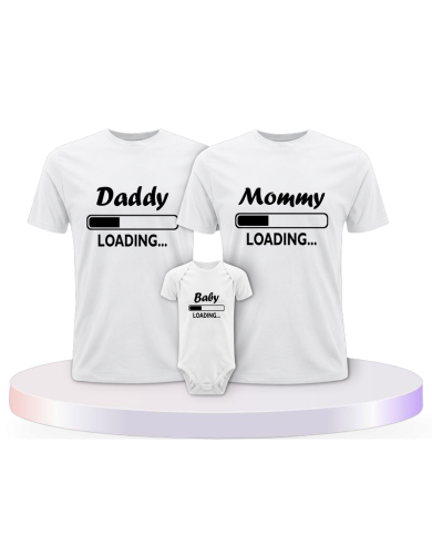 Daddy Mommy und Baby Loading mit Baby Body Familien | Paarpulli