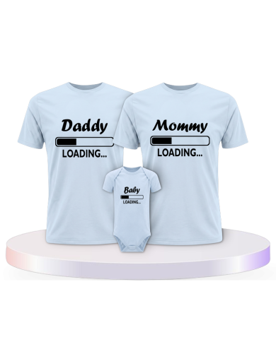 Daddy Mommy und Baby Loading mit Baby Body Familien | Paarpulli