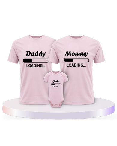 Daddy Mommy und Baby Loading mit Baby Body Familien | Paarpulli