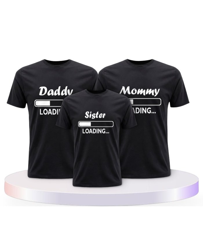 Daddy Mommy Kind Loading Familienset T-Shirts | Paarpulli