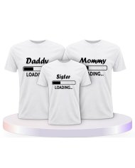 Daddy Mommy Kind Loading Familienset T-Shirts | Paarpulli