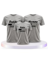 Daddy Mommy Kind Loading Familienset T-Shirts | Paarpulli
