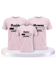 Daddy Mommy Kind Loading Familienset T-Shirts | Paarpulli