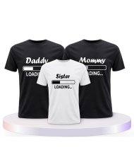 Daddy Mommy Kind Loading Familienset T-Shirts | Paarpulli