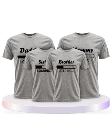 Daddy Mommy Kinder Loading Familienset T-Shirts | Paarpulli