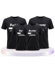 Daddy Mommy Kinder Loading Familienset T-Shirts | Paarpulli