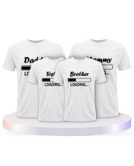 Daddy Mommy Kinder Loading Familienset T-Shirts | Paarpulli