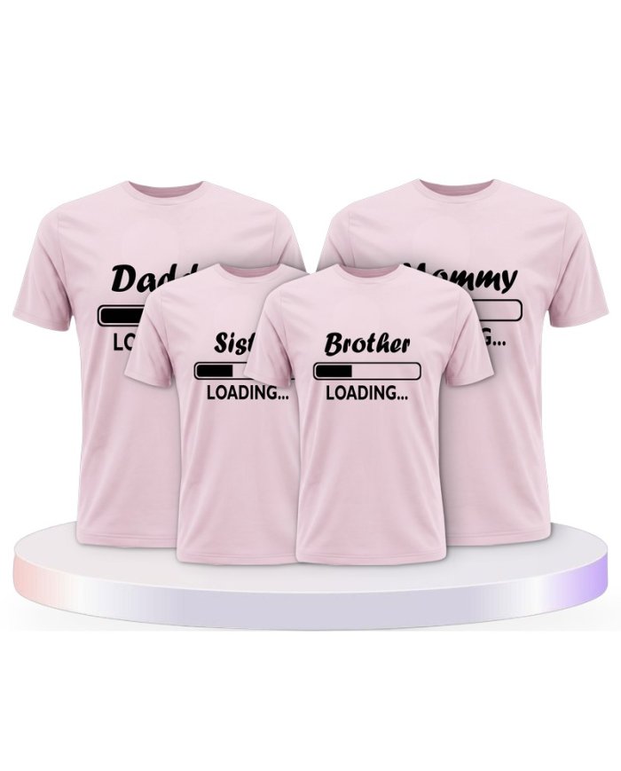 Daddy Mommy Kinder Loading Familienset T-Shirts | Paarpulli
