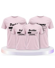 Daddy Mommy Kinder Loading Familienset T-Shirts | Paarpulli