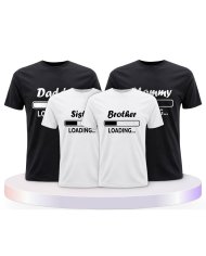 Daddy Mommy Kinder Loading Familienset T-Shirts | Paarpulli