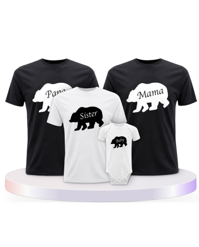 Familienlook T-Shirts mit Bären Familie mit Baby Body als | Paarpulli