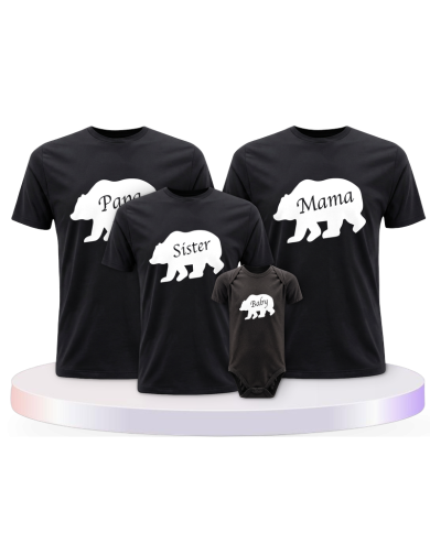 Familienlook T-Shirts mit Bären Familie mit Baby Body als | Paarpulli