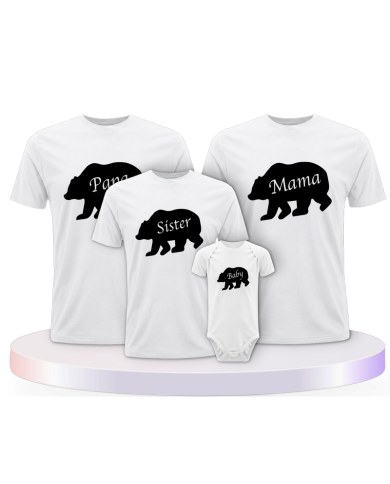 Familienlook T-Shirts mit Bären Familie mit Baby Body als | Paarpulli