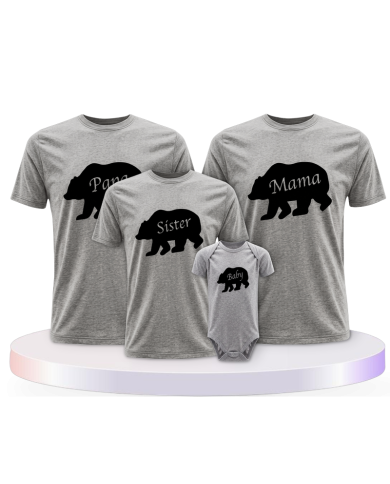 Familienlook T-Shirts mit Bären Familie mit Baby Body als | Paarpulli