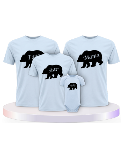 Familienlook T-Shirts mit Bären Familie mit Baby Body als | Paarpulli
