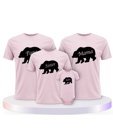 Familienlook T-Shirts mit Bären Familie mit Baby Body als | Paarpulli