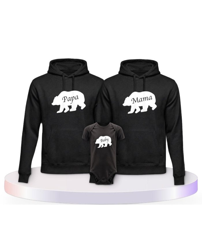 Bärenfamilie Familienset Hoodies mit Babybody | Paarpulli
