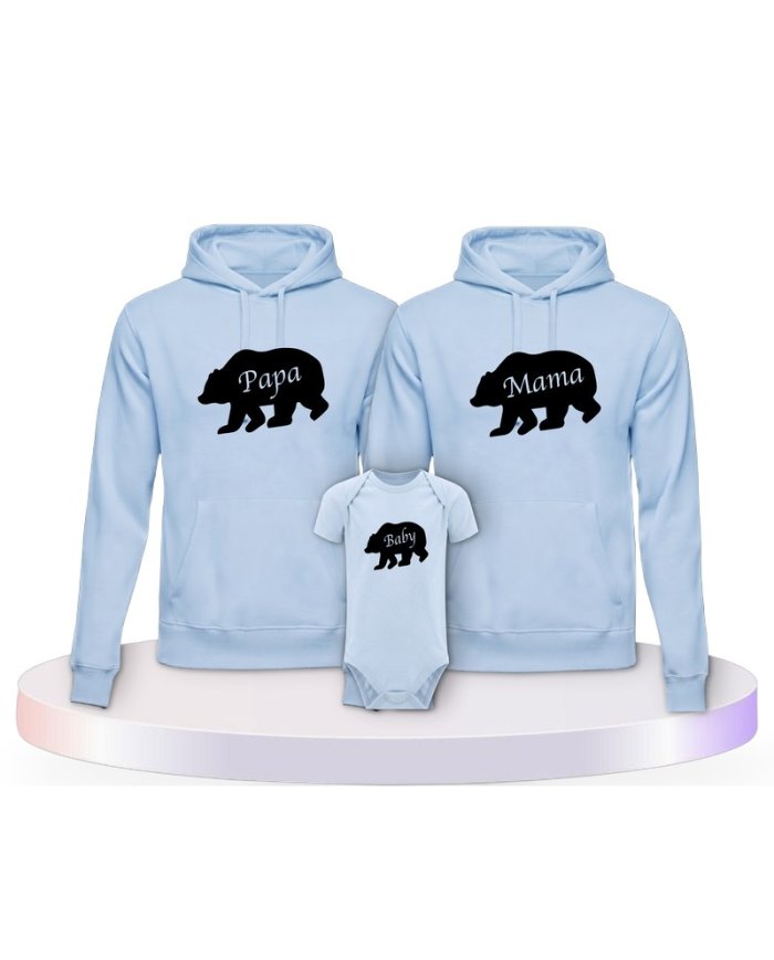 Bärenfamilie Familienset Hoodies mit Babybody | Paarpulli