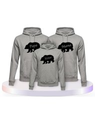 Bärenfamilie Familienset Hoodies | Paarpulli