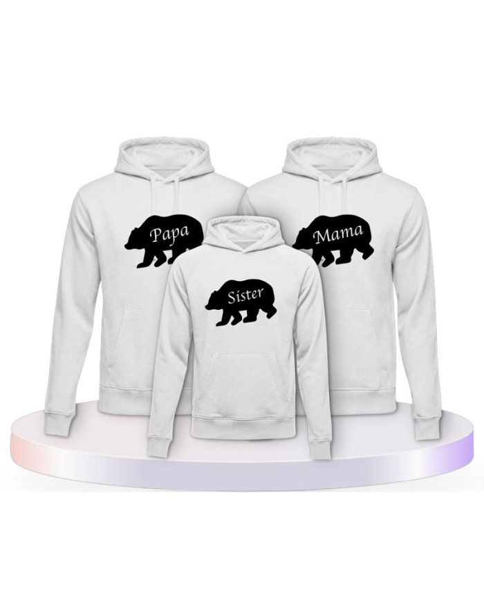 Bärenfamilie Familienset Hoodies | Paarpulli