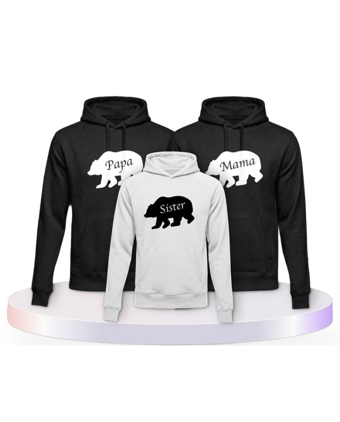 Bärenfamilie Familienset Hoodies | Paarpulli