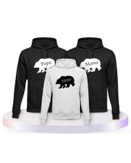 Bärenfamilie Familienset Hoodies | Paarpulli