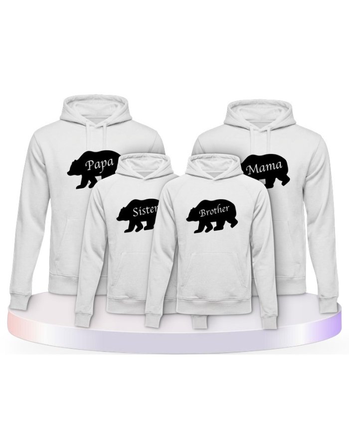 Familienlook Hoodies mit Bärenfamilie | Paarpulli