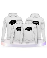 Familienlook Hoodies mit Bärenfamilie | Paarpulli