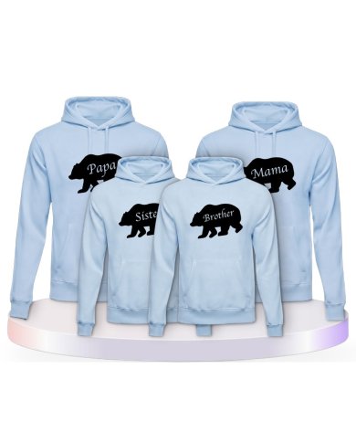 Familienlook Hoodies mit Bärenfamilie | Paarpulli