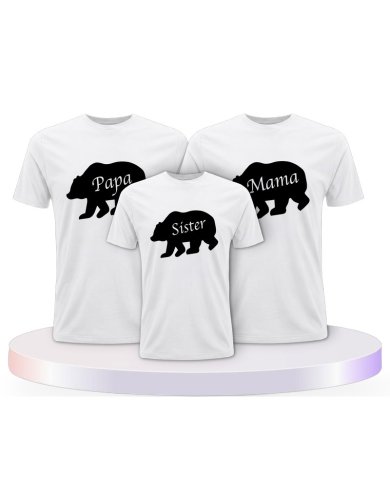 Familienlook T-Shirts mit Bärenfamilie | Paarpulli