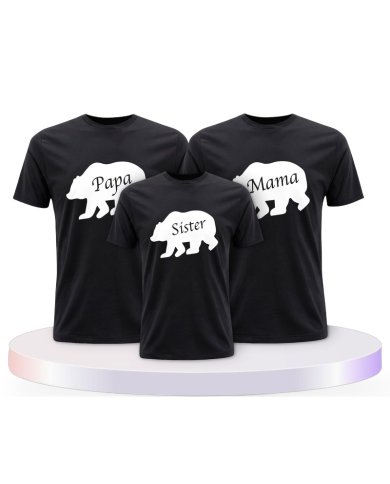 Familienlook T-Shirts mit Bärenfamilie | Paarpulli
