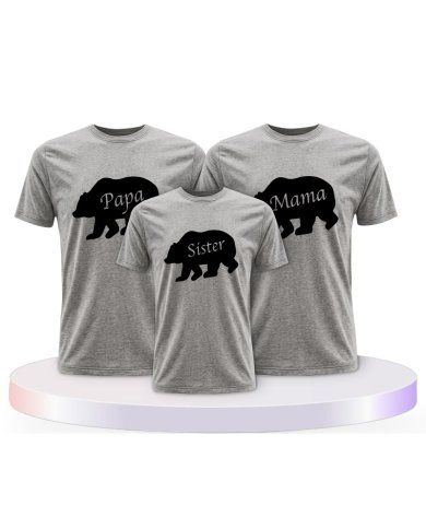 Familienlook T-Shirts mit Bärenfamilie | Paarpulli