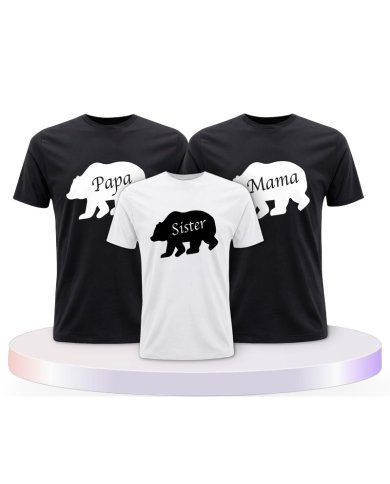 Familienlook T-Shirts mit Bärenfamilie | Paarpulli